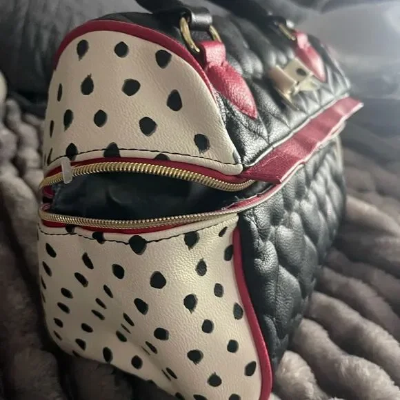 Vintage Betsey Johnson, cooler bag/Pocketbook/Powers/sachel red black white - Picture 7 of 13